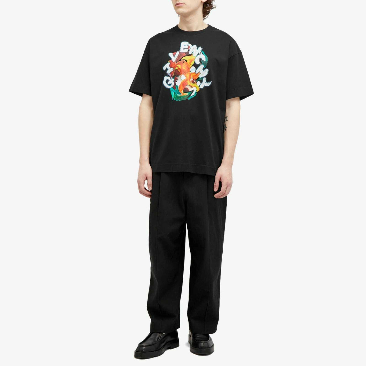 Givenchy Men's Paint Logo T-Shirt in Black
