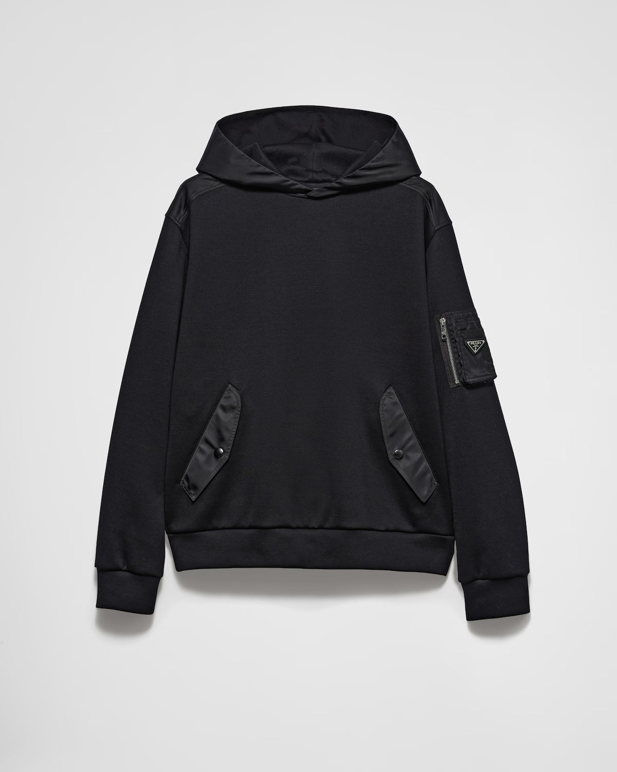Cotton fleece and Re-Nylon hoodie