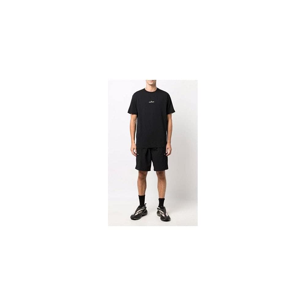 Stone Island Cotton Black Rear Printed Logo T-Shirt M Black