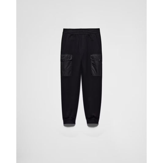 Cotton fleece joggers with Re-Nylon details
